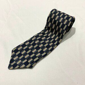 VTG Colours By Alexander Julian 100% Silk Checker Stripe Tie Canada CA 00276